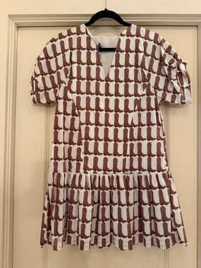 Brook Wright Cotton boot print mini dress
